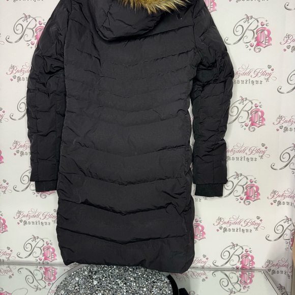LOLE coat jacket parka feather duck down puffer long style past bum fur hood - Picture 6 of 15